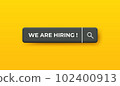 3D Hiring text with magnifier background. Business recruiting and hiring concept. vector art illustration. 102400913