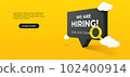 3D Hiring text with magnifier background. Business recruiting and hiring concept. vector art illustration. 102400914