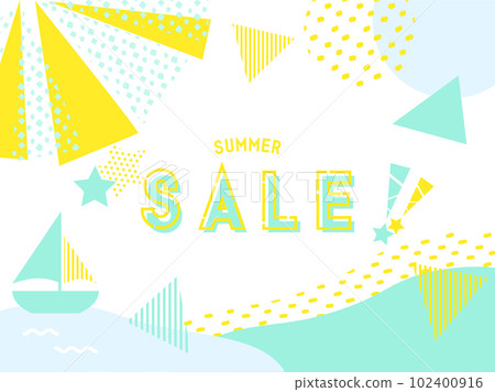 Colorful pop and cute summer sea and sky sale banner Colorful pop and cute summer sea and sky sale banner 102400916