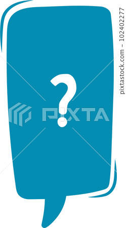 Question mark keyword speech bubble balloon icon sticker planner text box banner, flat png transparent element design 102402277