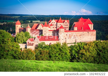 Harburg, Germany. Beautiful medieval village in historical Swabia, Bavaria, Wornitz valley. Harburg, Germany. Beautiful medieval village in historical Swabia, Bavaria, Wornitz valley. 102403222