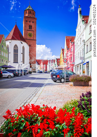 Donaworth, Germany. Bavaria, Swabia historical region with Romantische Strasse scenic small city. Donaworth, Germany. Bavaria, Swabia historical region with Romantische Strasse scenic small city. 102403224
