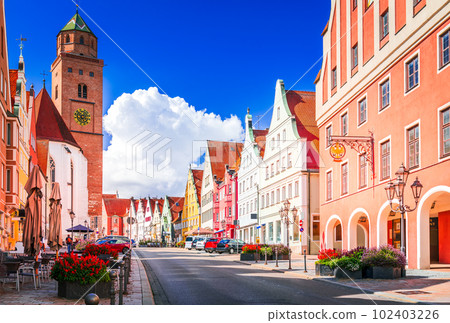 Donaworth, Germany. Romantic Road charming city in Bavaria, Swabia historical region. Donaworth, Germany. Romantic Road charming city in Bavaria, Swabia historical region. 102403226