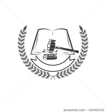 judge's gavel badge vector icon of lawyer concept design template judge's gavel badge vector icon of lawyer concept design template 102403242