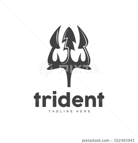 Trident Logo, Elegant Simple Minimalist Design, Zeus God Weapon Vector, Templete Illustration Symbol Icon Trident Logo, Elegant Simple Minimalist Design, Zeus God Weapon Vector, Templete Illustration Symbol Icon 102403941