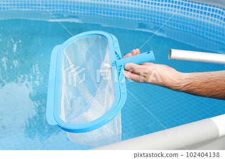 Cleaning swim pool Blue Abstract background out of focus Cleaning swim pool Blue Abstract background out of focus 102404138