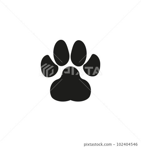 dog paw vector footprint icon french bulldog cartoon character symbol illustration doodle design 102404546