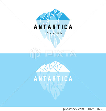 Mountain Logo, Antarctic Iceberg Logo Design, Nature Landscape Vector, Product Brand Illustration Icon 102404633
