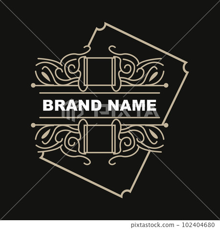 Elegant Minimalist Ornament Logo Template Luxury Ornament Wedding Decoration Business, Batik Style Invitation, Batik, Frasion, Initial Brand Design 102404680