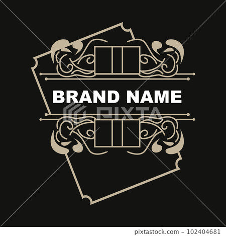 Elegant Minimalist Ornament Logo Template Luxury Ornament Wedding Decoration Business, Batik Style Invitation, Batik, Frasion, Initial Brand Design 102404681
