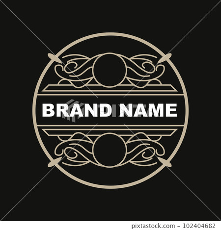 Elegant Minimalist Ornament Logo Template Luxury Ornament Wedding Decoration Business, Batik Style Invitation, Batik, Frasion, Initial Brand Design 102404682
