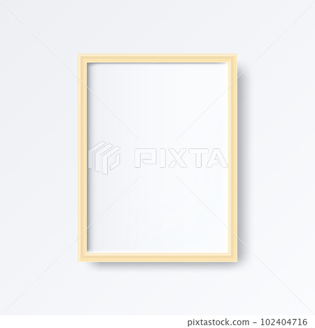 Decorative frame, photo frame with yellow rims on a gray background, design element 102404716