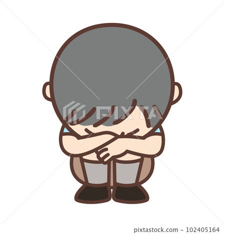 "Refusal (sitting down)" picture card (life scene) [rehabilitation, developmental disorder, autism] 102405164