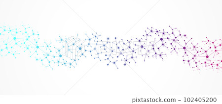 Abstract structure molecules or atom for science or medical background, illustration 102405200