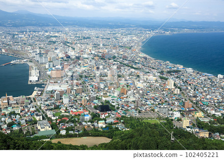 從函館山眺望函館市 從函館山眺望函館市 102405221