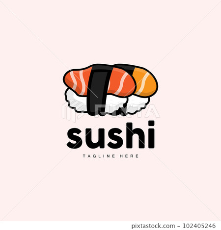 Sushi Logo, Japanese Fast Food Design, Vector Icon Template Symbol 102405246