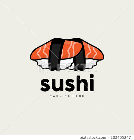 Sushi Logo, Japanese Fast Food Design, Vector Icon Template Symbol Sushi Logo, Japanese Fast Food Design, Vector Icon Template Symbol 102405247