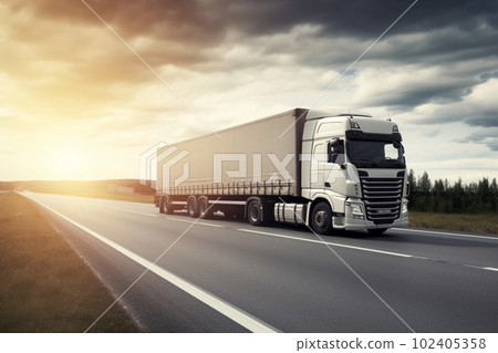 Trucks with cargo. Created with generative Ai technology Trucks with cargo. Created with generative Ai technology 102405358