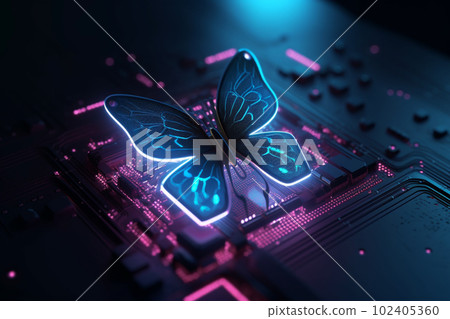 Computer chip with processor background. Created with generative Ai technology. 102405360