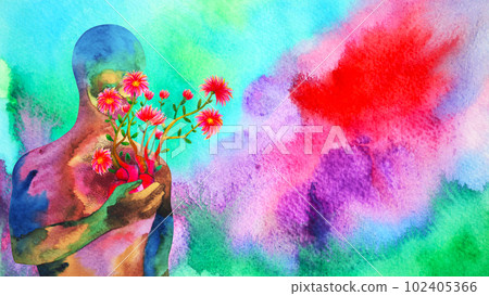 human red heart healing flower flow in universe love spiritual mind mental health chakra power abstract soul art watercolor painting illustration design drawing human red heart healing flower flow in universe love spiritual mind mental health chakra power abstract soul art watercolor painting illustration design drawing 102405366