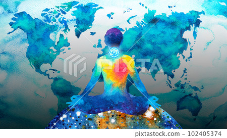 human meditate mind mental health yoga chakra spiritual healing abstract energy meditation connect the universe power watercolor painting illustration design drawing art human meditate mind mental health yoga chakra spiritual healing abstract energy meditation connect the universe power watercolor painting illustration design drawing art 102405374