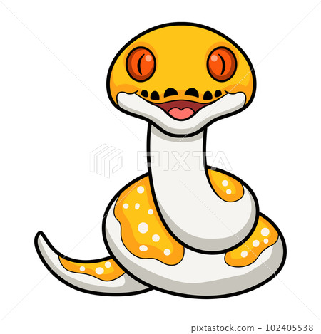 Cute albino pied reticulated python cartoon Cute albino pied reticulated python cartoon 102405538