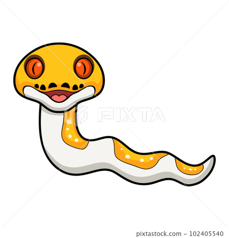 Cute albino pied reticulated python cartoon 102405540