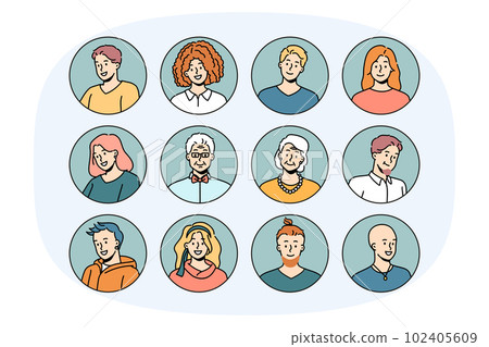 Set of diverse people avatars Set of diverse people avatars 102405609