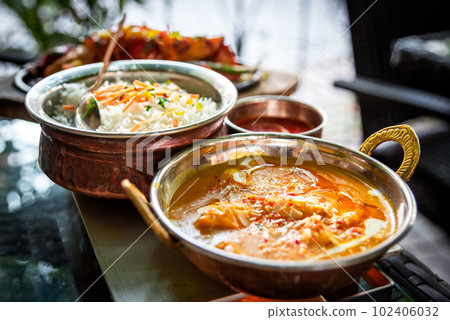 Indian food. Spicy, aromatic, and flavorful cuisine. Indian food. Spicy, aromatic, and flavorful cuisine. 102406032