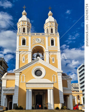 Metropolitan Cathedral of Florianopolis in Santa Catarina, Brazil. Historic monument of Praca XV de Novembro Metropolitan Cathedral of Florianopolis in Santa Catarina, Brazil. Historic monument of Praca XV de Novembro 102406754