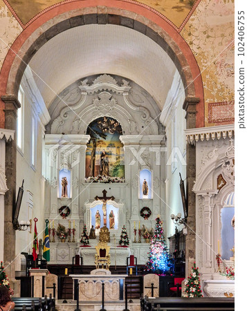 Interior of Metropolitan Cathedral of Florianopolis in Santa Catarina, Brazil. Historic monument of Praca XV de Novembro Interior of Metropolitan Cathedral of Florianopolis in Santa Catarina, Brazil. Historic monument of Praca XV de Novembro 102406755