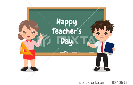 Female and male teaching clipart. Happy teacher's day Female and male teaching clipart. Happy teacher's day 102406931
