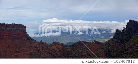 Trou Fanfaron at the Commerson's crater in Reunion island 102407018