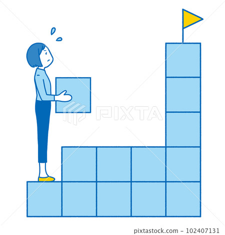 woman stacking blocks woman stacking blocks 102407131