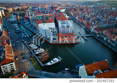 Aerial view of Gdansk city in Poland Aerial view of Gdansk city in Poland 102407283