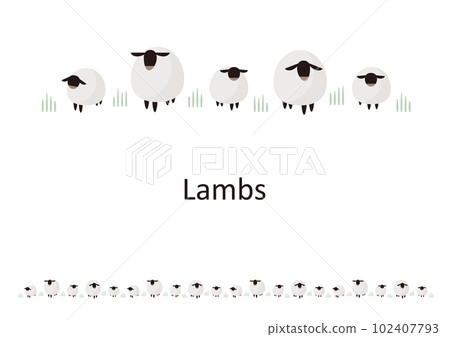 設計師的 Kazari 格線 簡單的綿羊 102407793
