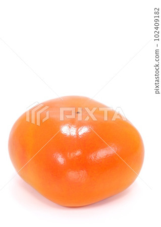 Persimmon, one whole persimmon, the taste of autumn, bright background 102409182