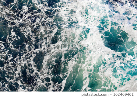 Blue waves, white sea foam background 102409401