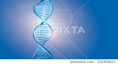 Double helix DNA on a blue background. Double helix DNA on a blue background. 102409623
