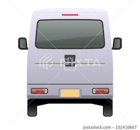 從後面看汽車的插圖（EV 商用輕型貨車） 102410607