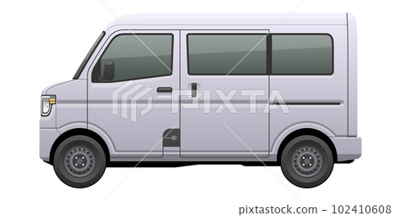 Illustration of a car seen from the side (EV commercial light van) Illustration of a car seen from the side (EV commercial light van) 102410608