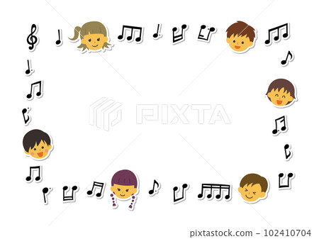 兒童和音符的框架 102410704