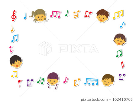 兒童和音符的框架 102410705