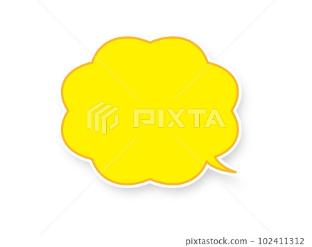 Yellow speech bubble with shadow Mokumoku Yellow speech bubble with shadow Mokumoku 102411312