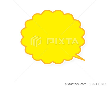A yellow speech bubble with a shadow Mokomoko A yellow speech bubble with a shadow Mokomoko 102411313