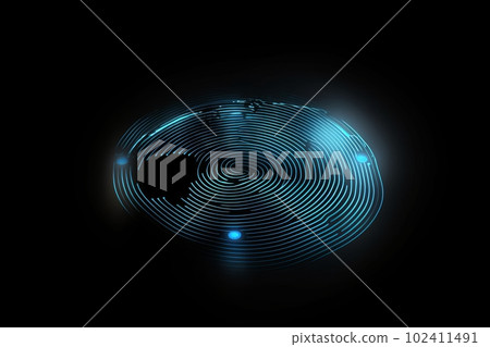 Fingerprint Authentication Button. Biometric Security Background Fingerprint Authentication Button. Biometric Security Background 102411491