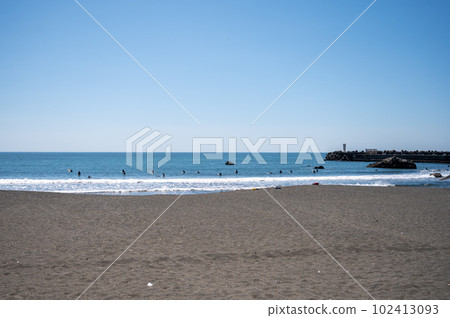 大磯海灘，藍天，高畫質 102413093