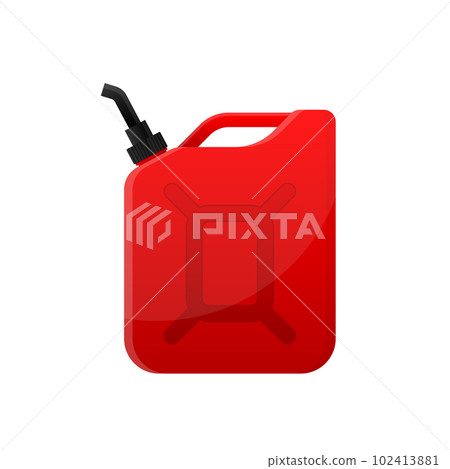 Gasoline canister isolated on white background. Gasoline canister with a drop fuel. Canister Package For Transportation Petroleum Product. Vector Illustration. 102413881