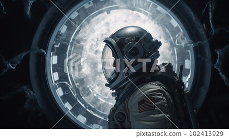 Astronaut in spaceship. Mission of pilot Illustration Generative AI Astronaut in spaceship. Mission of pilot Illustration Generative AI 102413929