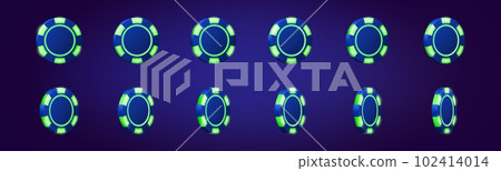 Flying casino chips for poker game or roulette Flying casino chips for poker game or roulette 102414014